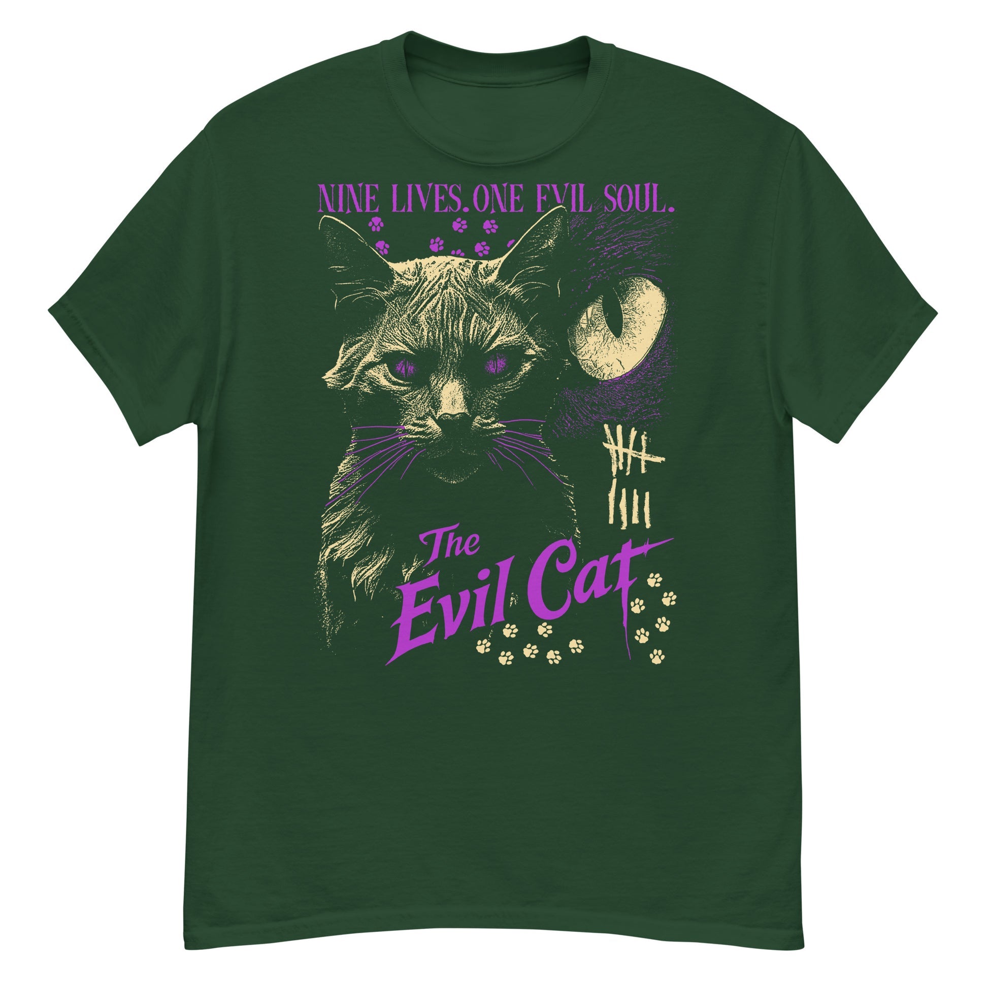 The Evil Cat Crew Neck Short-Sleeve T-Shirt Soft & Breathable