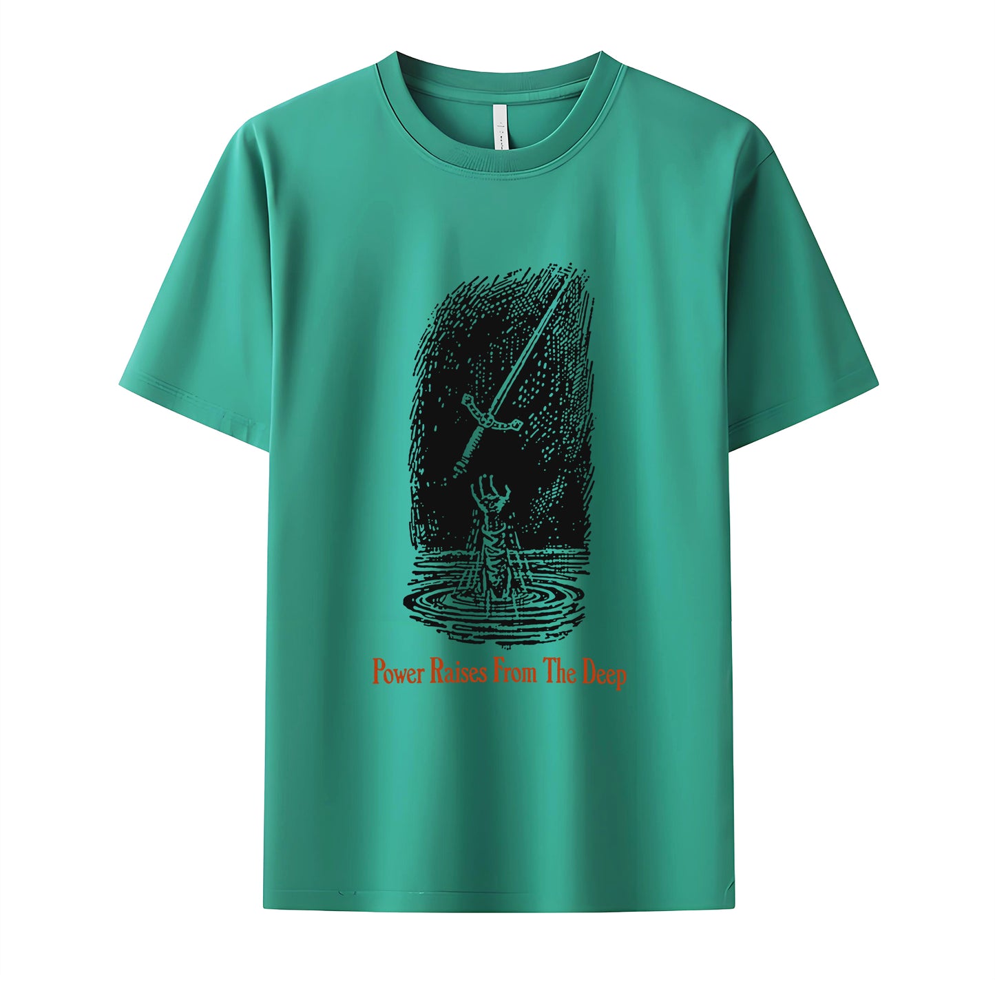 Power Raises From Deep Neck Short-Sleeve T-Shirt Soft & Breathable