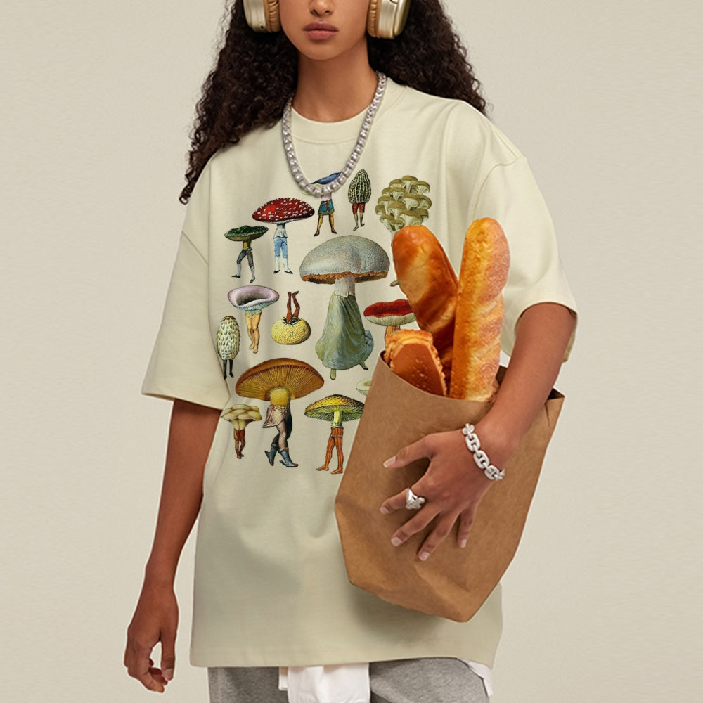 Troop of Mushrooms Unisex Vintage Washed Tee