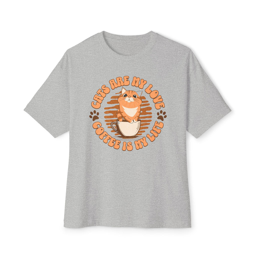 Cats And Coffee - Oversized Fit Shirt