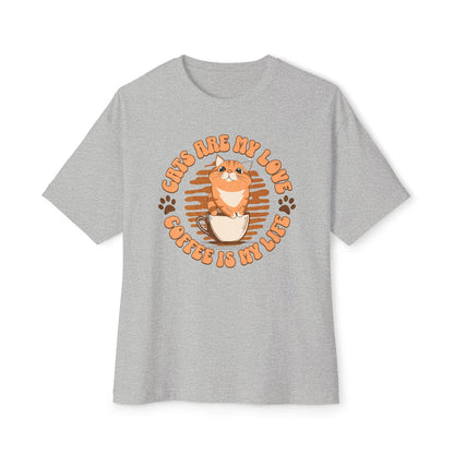 Cats And Coffee - Oversized Fit Shirt