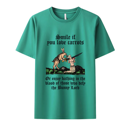 Smile If You Love Carrots Neck Short-Sleeve T-Shirt Soft & Breathable