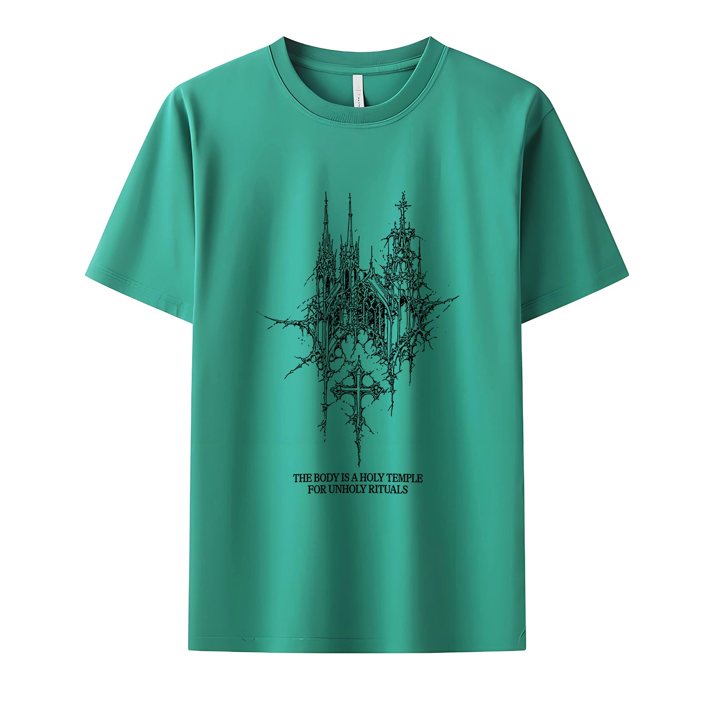 The Body Is A Holy Temple For Unholy Rituals Neck Short-Sleeve T-Shirt Soft & Breathable