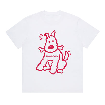 Cute Line Drawing Crew Neck Short-Sleeve T-Shirt Unisex