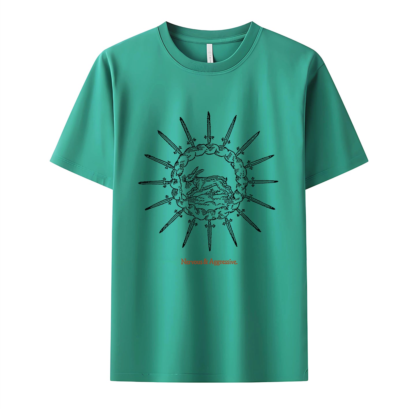 Nervous & Aggressive Neck Short-Sleeve T-Shirt Soft & Breathable