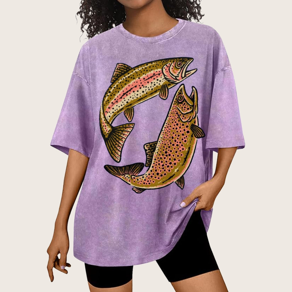 Two Fishes Unisex Vintage Washed Tee