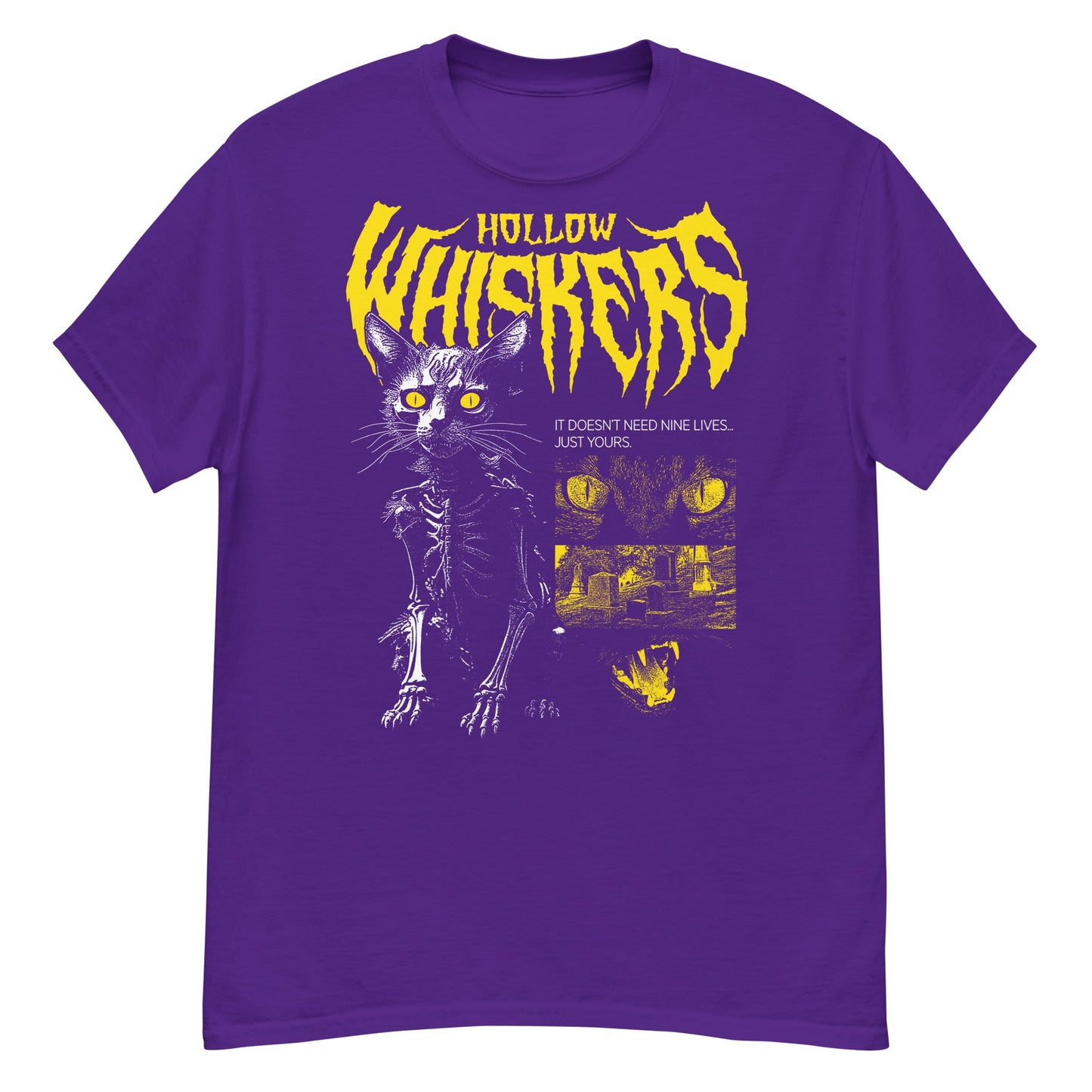 HOLLOW WHISKERS Crew Neck Short-Sleeve T-Shirt Soft & Breathable