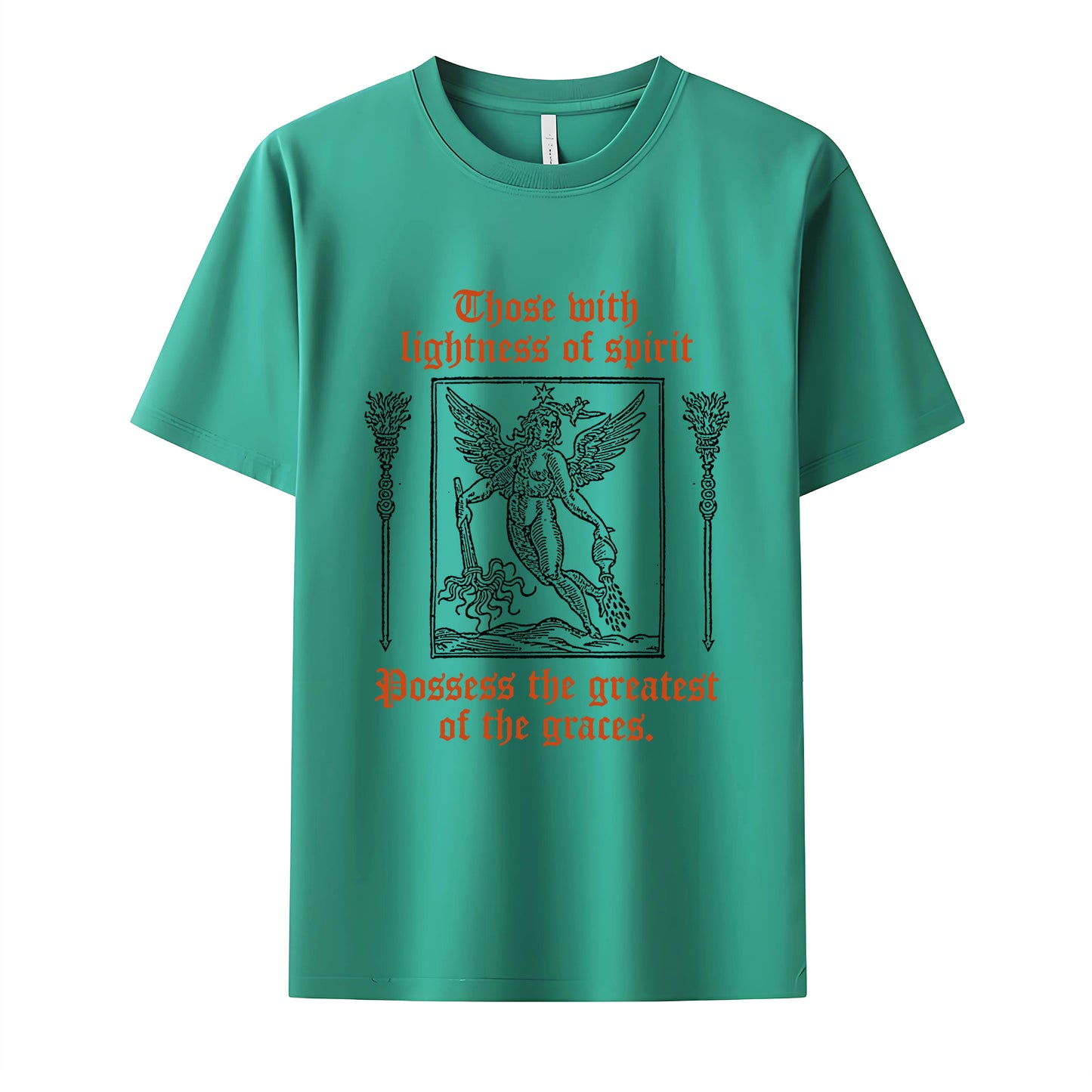 Lightness of Spirit Neck Short-Sleeve T-Shirt Soft & Breathable