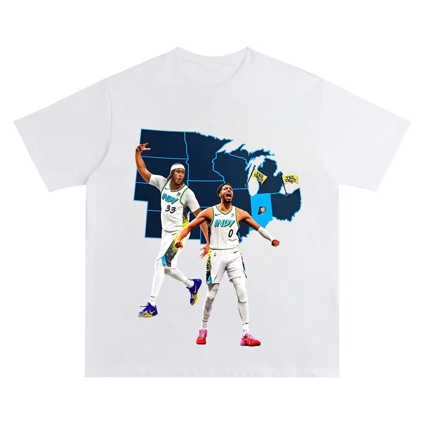 Haliburton Record-Breaking Clutch Playoff T-Shirt – Historic Game-Tying Moment vs. Knicks
