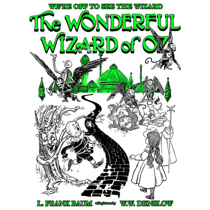THE WONDERFUL WIZARD OF OZ BLACK ILLUSTRATIONS Crew Neck Short-Sleeve T-Shirt Soft & Breathable