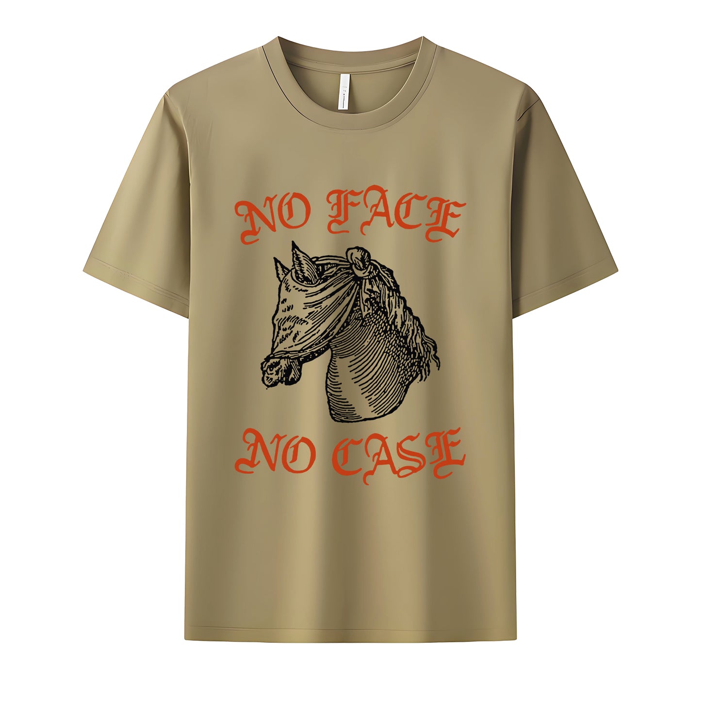 No Face No Case Neck Short-Sleeve T-Shirt Soft & Breathable