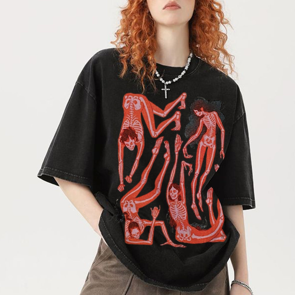 Ultimate Skeleton Dance Party Unisex Vintage Washed Tee