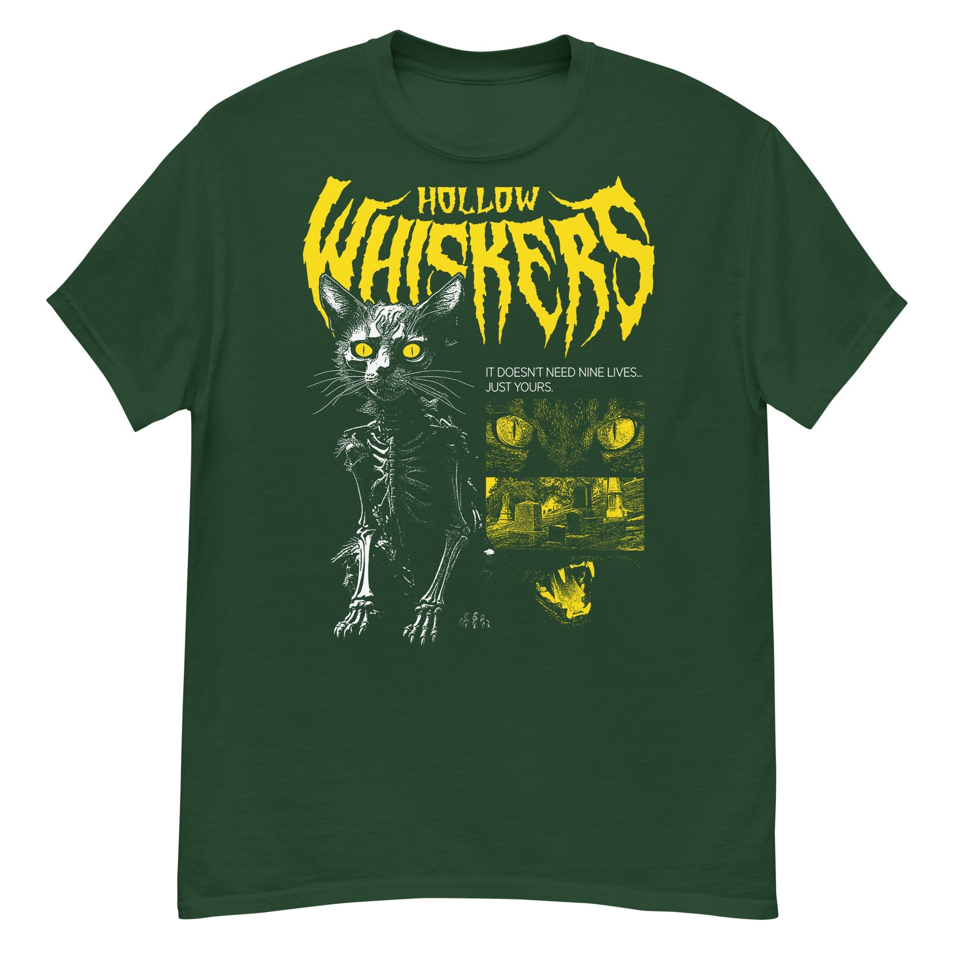 HOLLOW WHISKERS Crew Neck Short-Sleeve T-Shirt Soft & Breathable