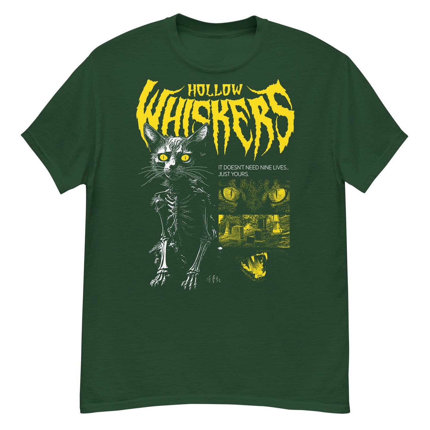 HOLLOW WHISKERS Crew Neck Short-Sleeve T-Shirt Soft & Breathable