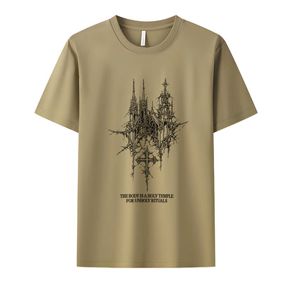The Body Is A Holy Temple For Unholy Rituals Neck Short-Sleeve T-Shirt Soft & Breathable