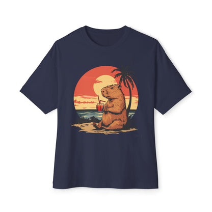 Minimalist Capybara On Vacation v2 - Oversized Fit