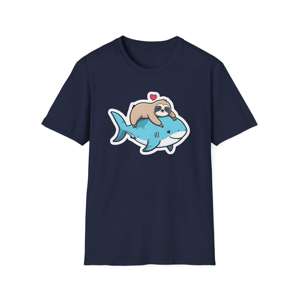 Cartoon Sloth and Shark Affection - Classic Fit
