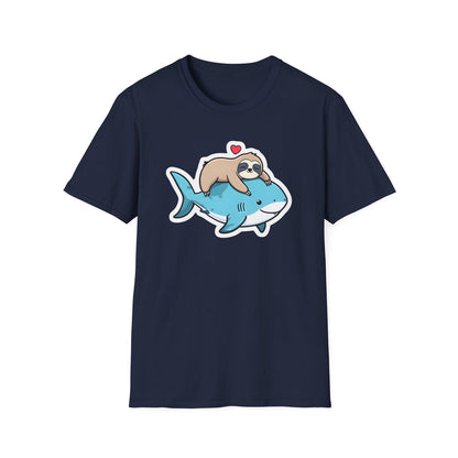 Cartoon Sloth and Shark Affection - Classic Fit