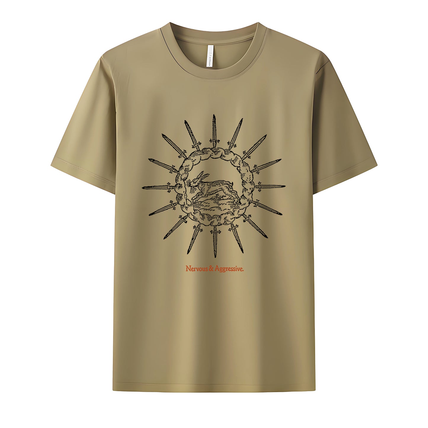 Nervous & Aggressive Neck Short-Sleeve T-Shirt Soft & Breathable