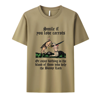 Smile If You Love Carrots Neck Short-Sleeve T-Shirt Soft & Breathable