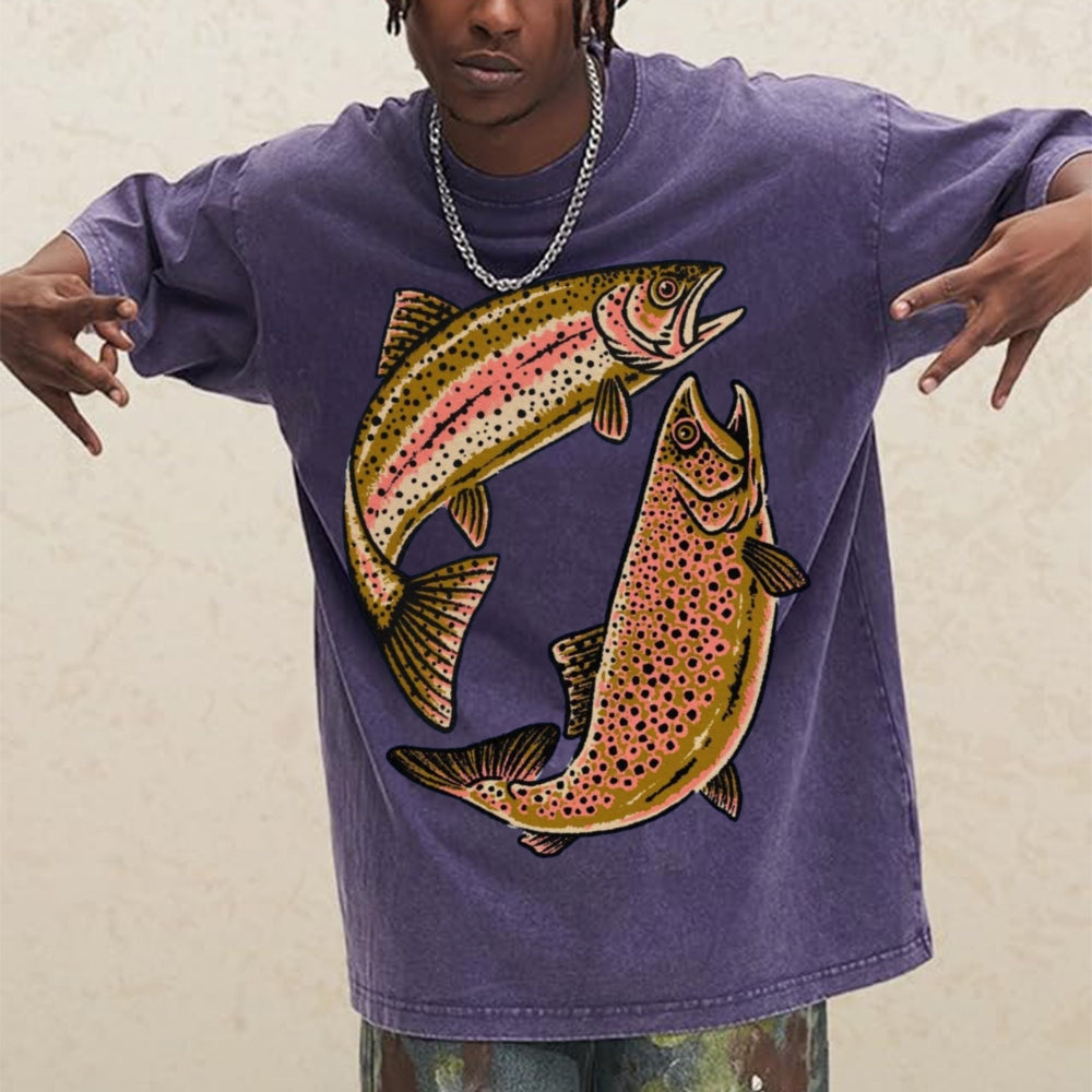 Two Fishes Unisex Vintage Washed Tee