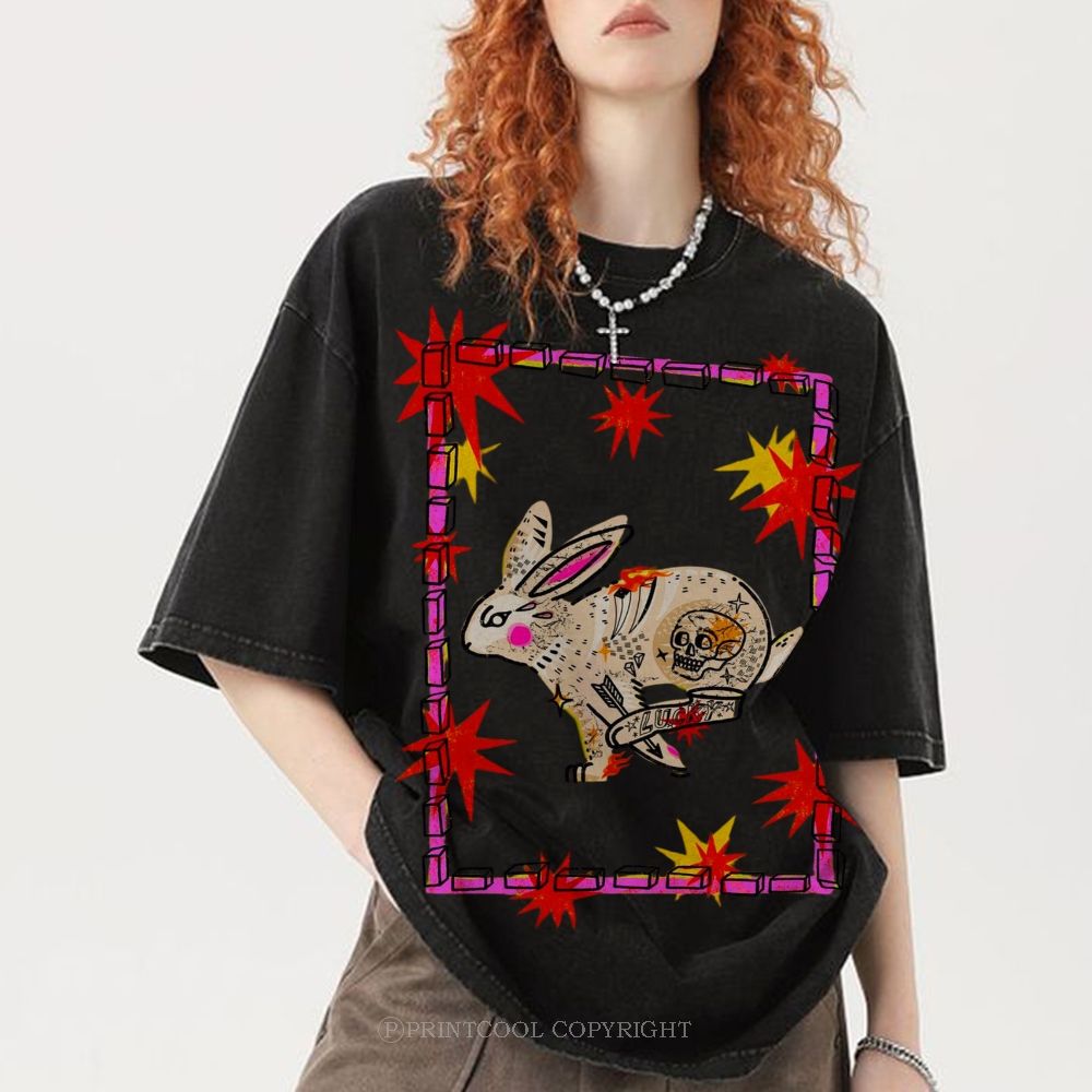 Trapped Rabbit Unisex Vintage Washed Tee