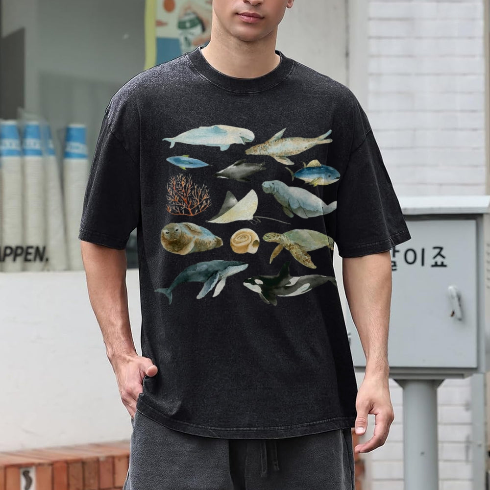 Underwater World Unisex Vintage Washed Tee