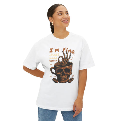 Skull Need Coffee - Oversized Fit Shirt