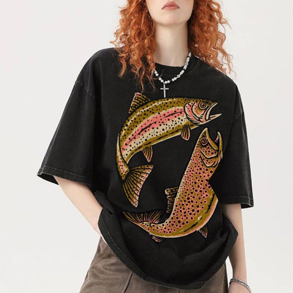 Two Fishes Unisex Vintage Washed Tee