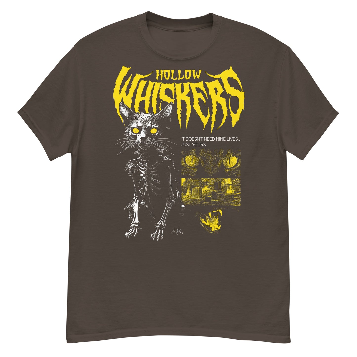 HOLLOW WHISKERS Crew Neck Short-Sleeve T-Shirt Soft & Breathable