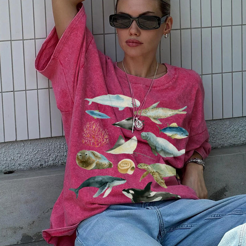 Underwater World Unisex Vintage Washed Tee