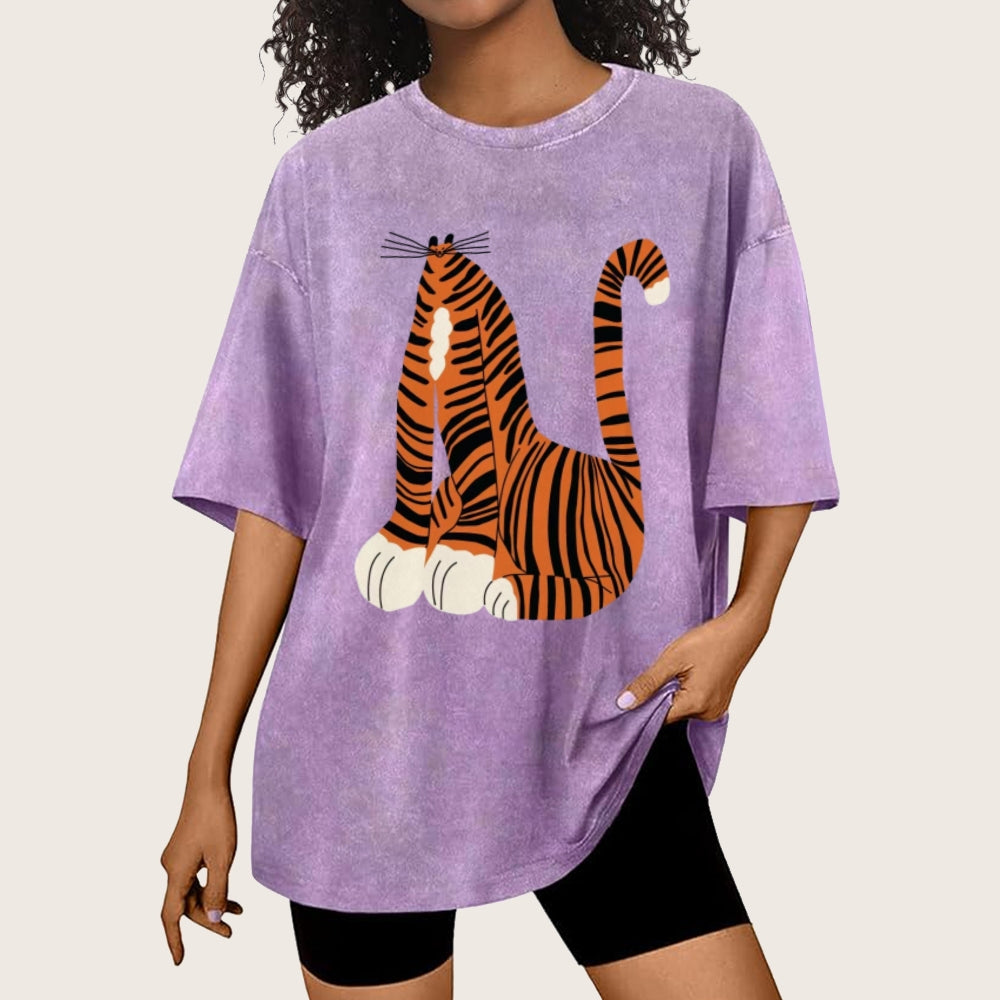 Tiger Cat Unisex Vintage Washed Tee