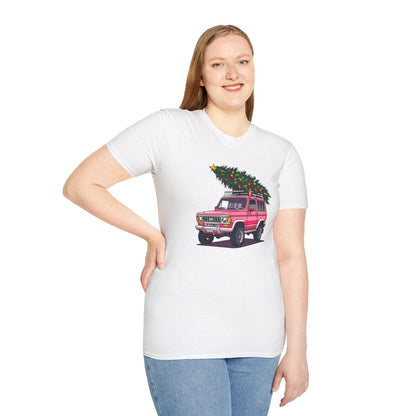 Vibrant Pink SUV with Christmas Tree - Classic Fit