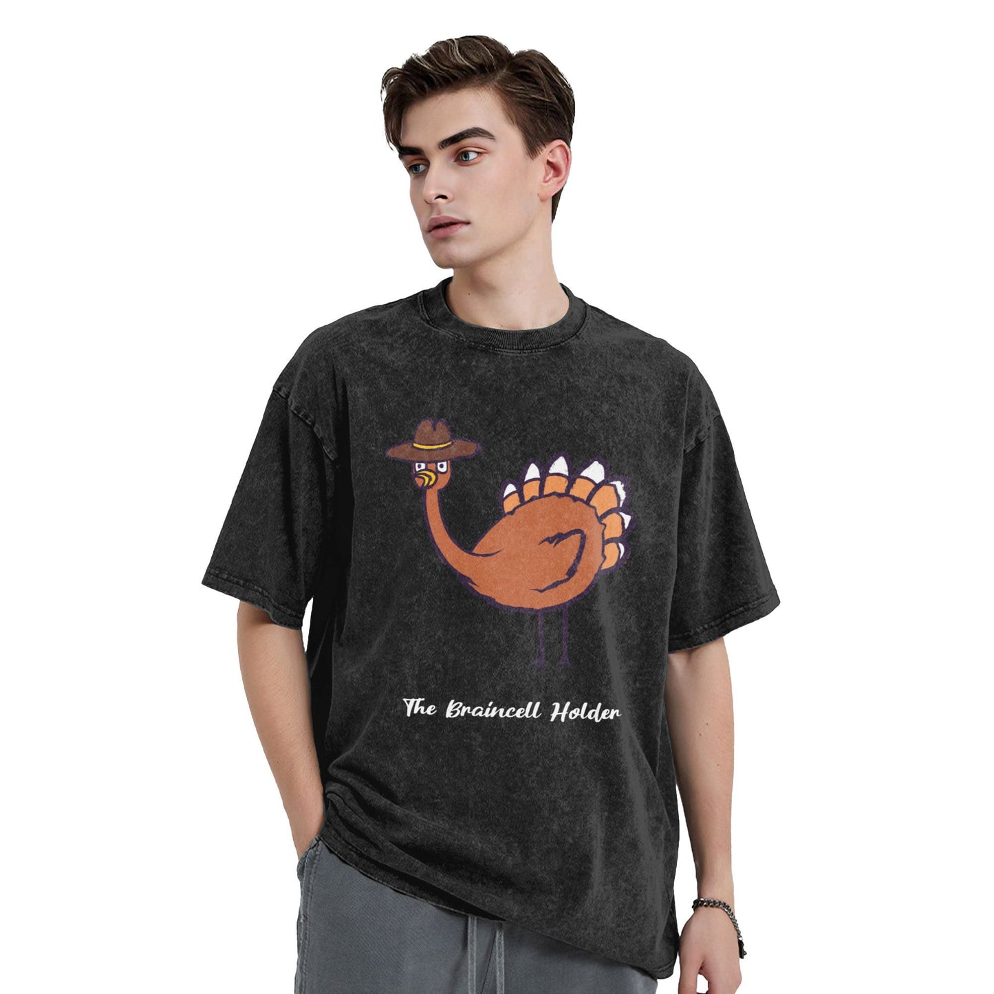 Personalized Vintage Washed Funny Chicken T-Shirt with Text Birthday Gift