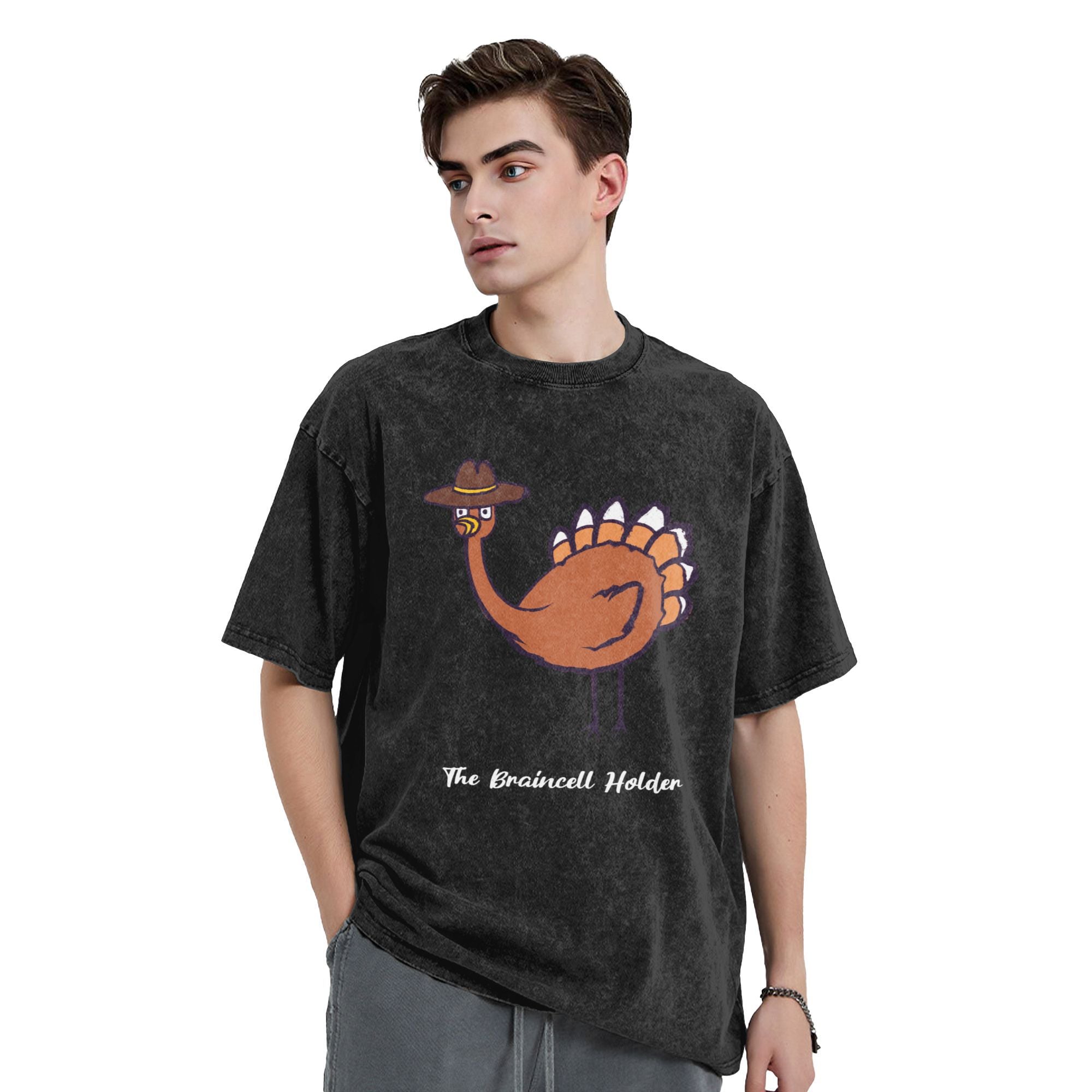Personalized Vintage Washed Funny Chicken T-Shirt with Text Birthday Gift