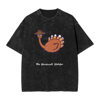 Personalized Vintage Washed Funny Chicken T-Shirt with Text Birthday Gift