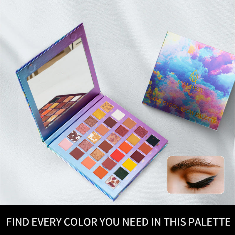 V'M DEW PRO 30-Color Eyeshadow Palette - Ultra-Pigmented, Waterproof and Multi-Texture