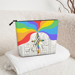 Personalized LGBTQ Pride Month Single-Layer Linen Style Makeup Bag Birthday Gift