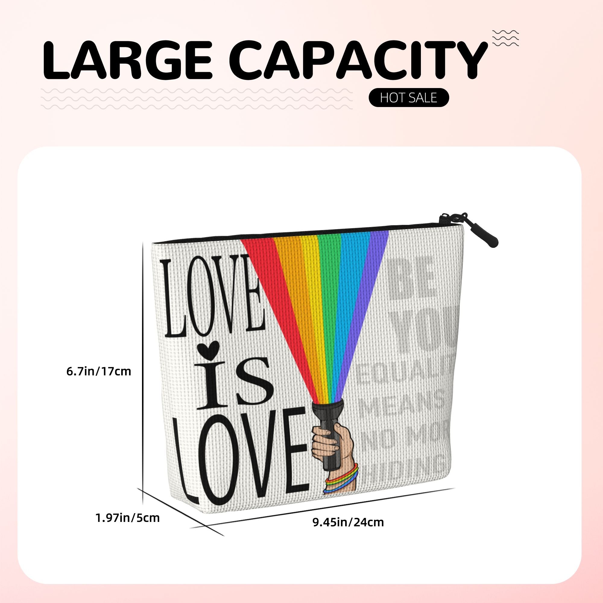 Personalized LGBTQ Pride Month Single-Layer Linen Style Makeup Bag Birthday Gift