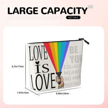 Personalized Pride Month Single-Layer Linen Style Makeup Bag Birthday Gift