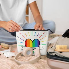 Personalized LGBTQ Pride Month Single-Layer Linen Style Makeup Bag Birthday Gift