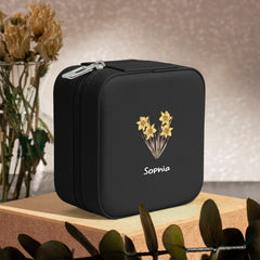 Personalized Birth Flower Jewelry Box Organizer with Name Birthday Wedding Gift for Woman