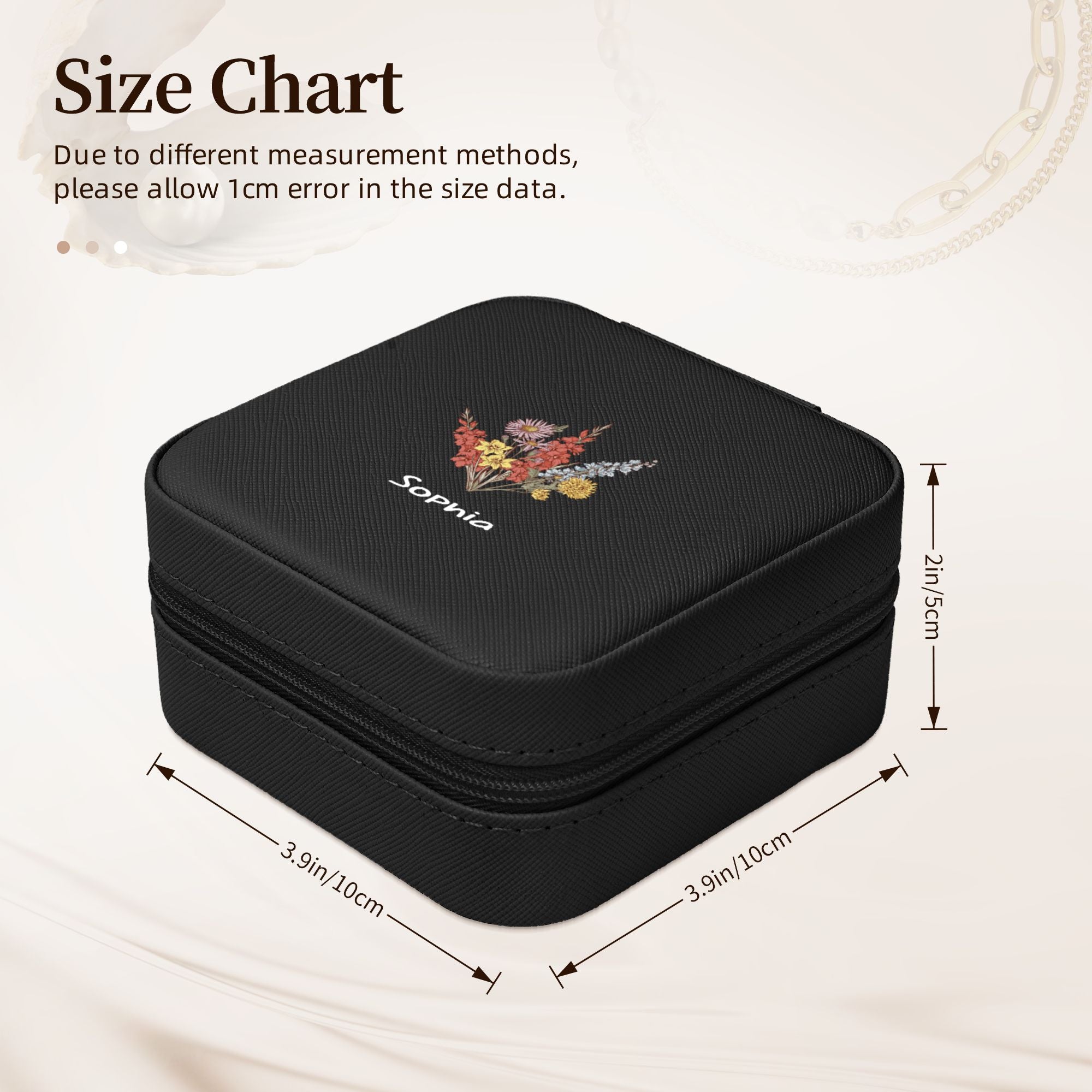 Personalized Birth Flower Jewelry Box Organizer with Name Birthday Wedding Gift for Woman