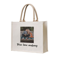 Personalized Canvas Tote Bag with Name and Pattern Christmas Birthday Gift for Women