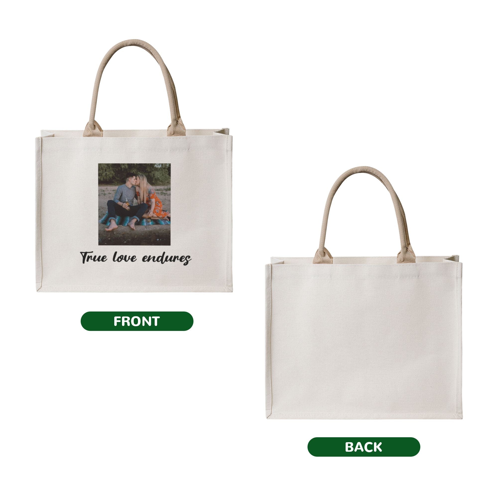 Personalized Canvas Tote Bag with Name and Pattern Christmas Birthday Gift for Women
