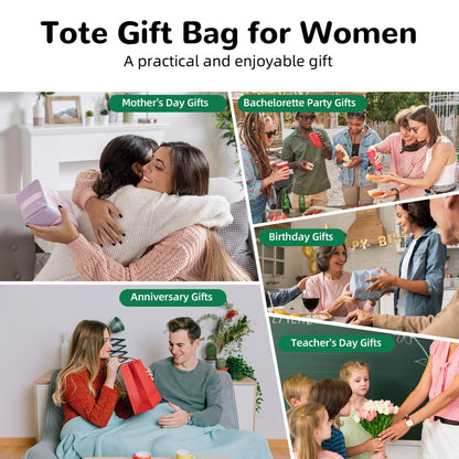 Personalized Canvas Tote Bag with Name and Pattern Christmas Birthday Gift for Women