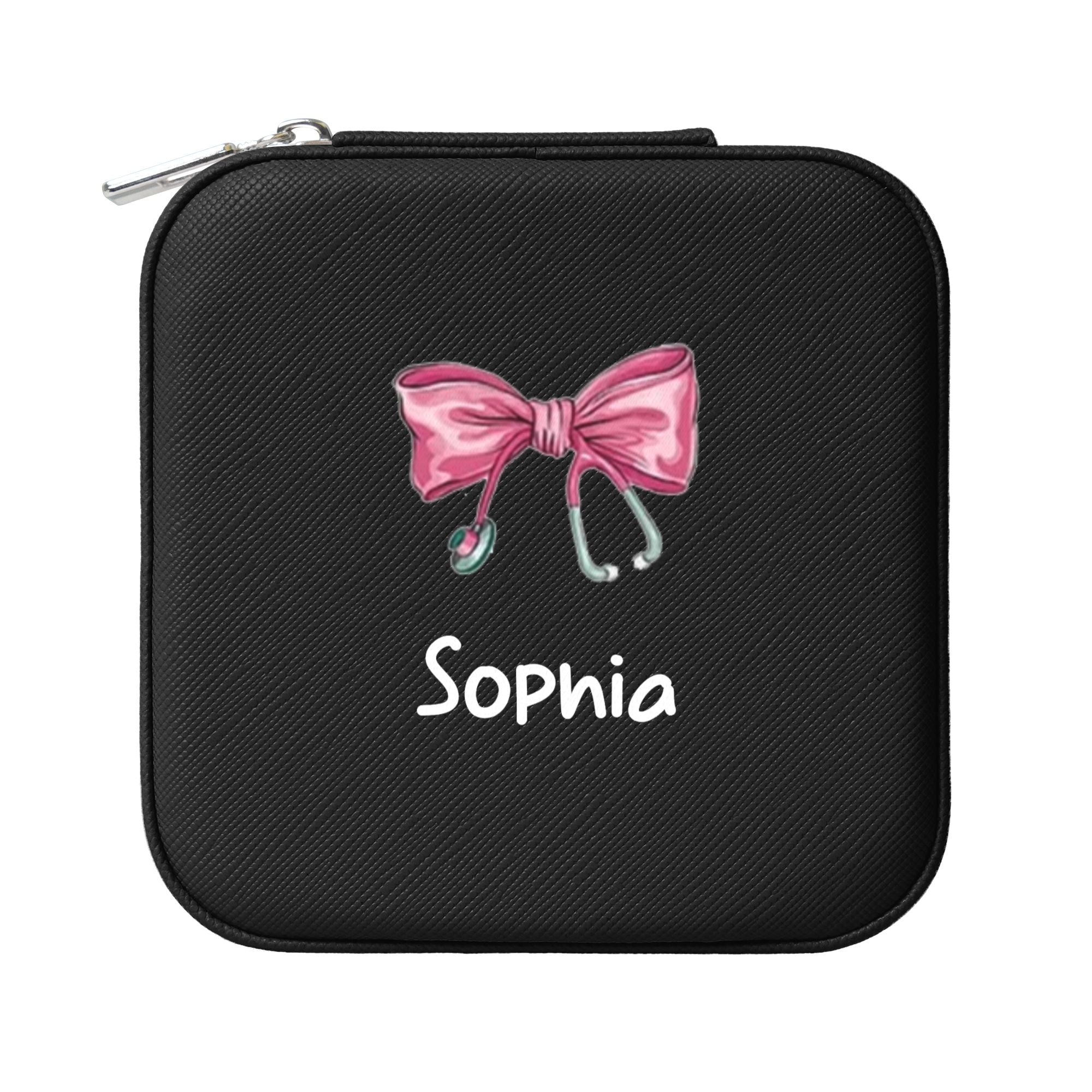 Personalized Medical Bow Stethoscope Jewelry Box Organizer with Name Birthday Wedding Gift for Nurse