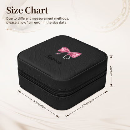 Personalized Medical Bow Stethoscope Jewelry Box Organizer with Name Birthday Wedding Gift for Nurse
