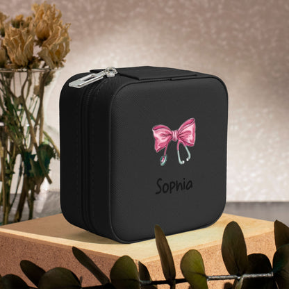 Personalized Medical Bow Stethoscope Jewelry Box Organizer with Name Birthday Wedding Gift for Nurse