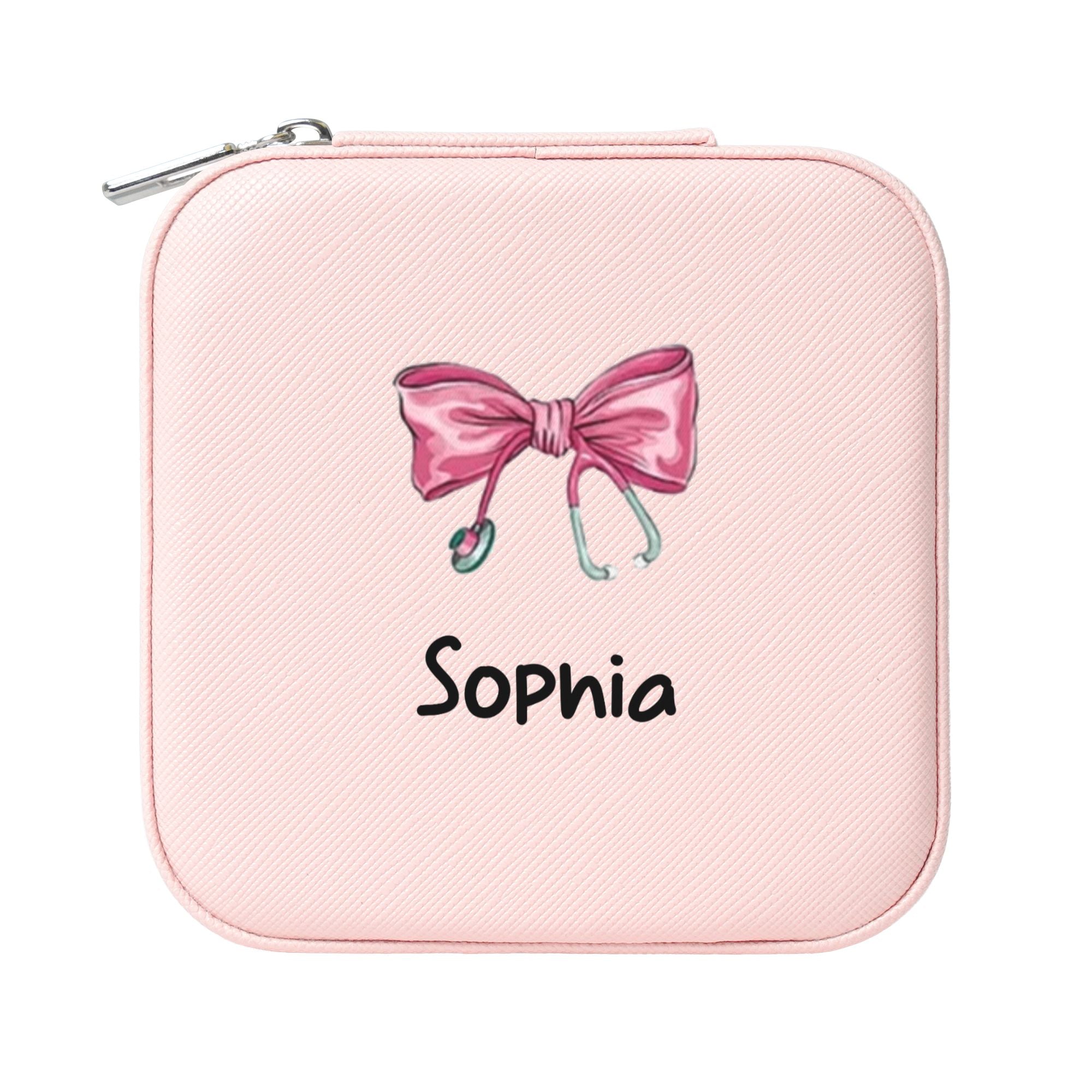 Personalized Medical Bow Stethoscope Jewelry Box Organizer with Name Birthday Wedding Gift for Nurse